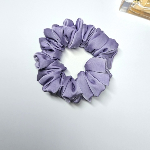 Mini scrunchies Lavender na cienkiej gumce