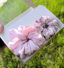 Zestaw letni Romantyczny maxi i mini scrunchies